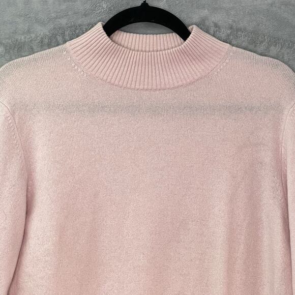 Investments Fine Cashmere Womens Sz L‎ Mock Neck Pink Sweater Soft - Picture 5 of 9